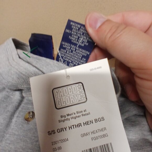 Y2k vintage deadstock faded glory Henley shirt men's xxl - Picture 7 of 11